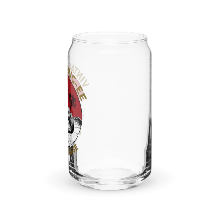 Red and Gold Baja || Vintage Bugee Can-Shaped Glass - Image 3