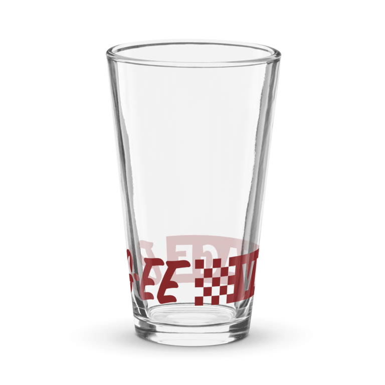 Red Logo || Vintage Bugee Pint Glass - Image 2