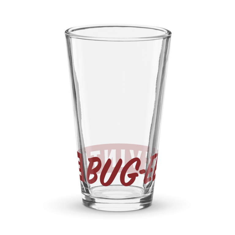 Red Logo || Vintage Bugee Pint Glass - Image 4