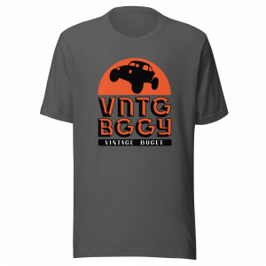 Steppin Collection Tee | Orange and Black Large Logo Front Only | Vintage Bugee Grey Relaxed Comfy Tee