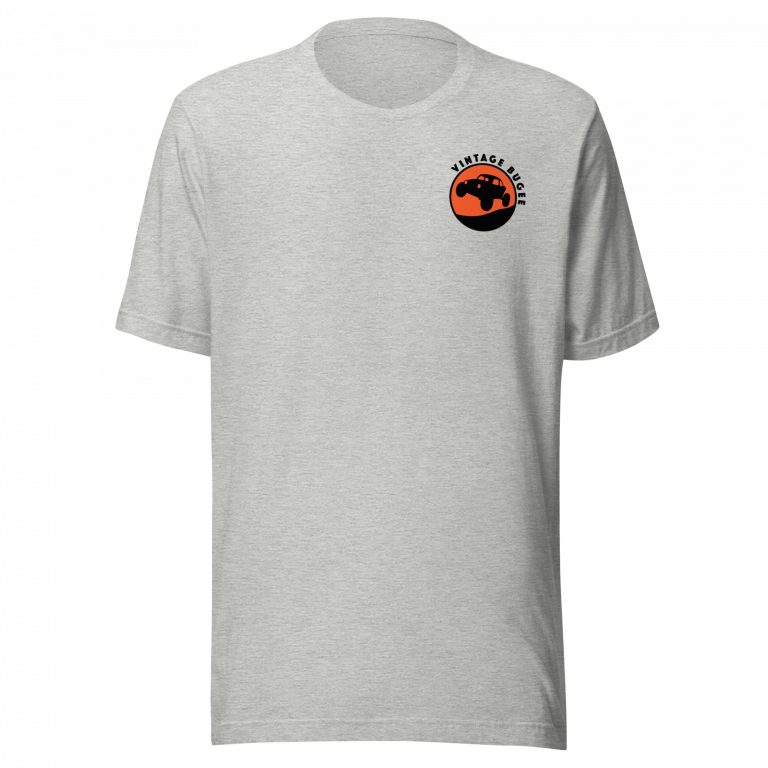 Steppin Tee | Orange and Black Large Logo Front and Back | Vintage Bugee Grey Relaxed Comfy Tee - Image 5
