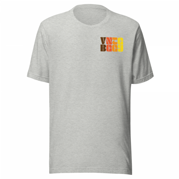 Steppin Tee | Orange and Black Retro Bugee Logo Front and Back | Vintage Bugee Grey Relaxed Comfy Tee - Image 5