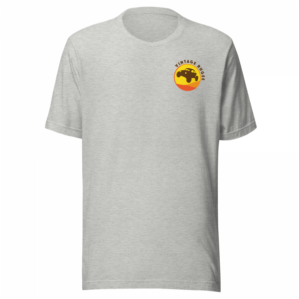 Steppin Collection Tee | Orange Retro Front and Large Bugee Back | Vintage Bugee Grey Relaxed Comfy Tee - Image 5