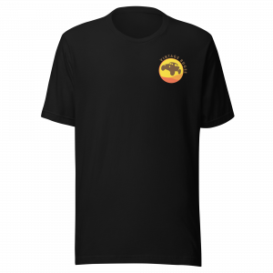 Steppin Collection Tee | Orange Retro Front and Large Bugee Back | Vintage Bugee Grey Relaxed Comfy Tee