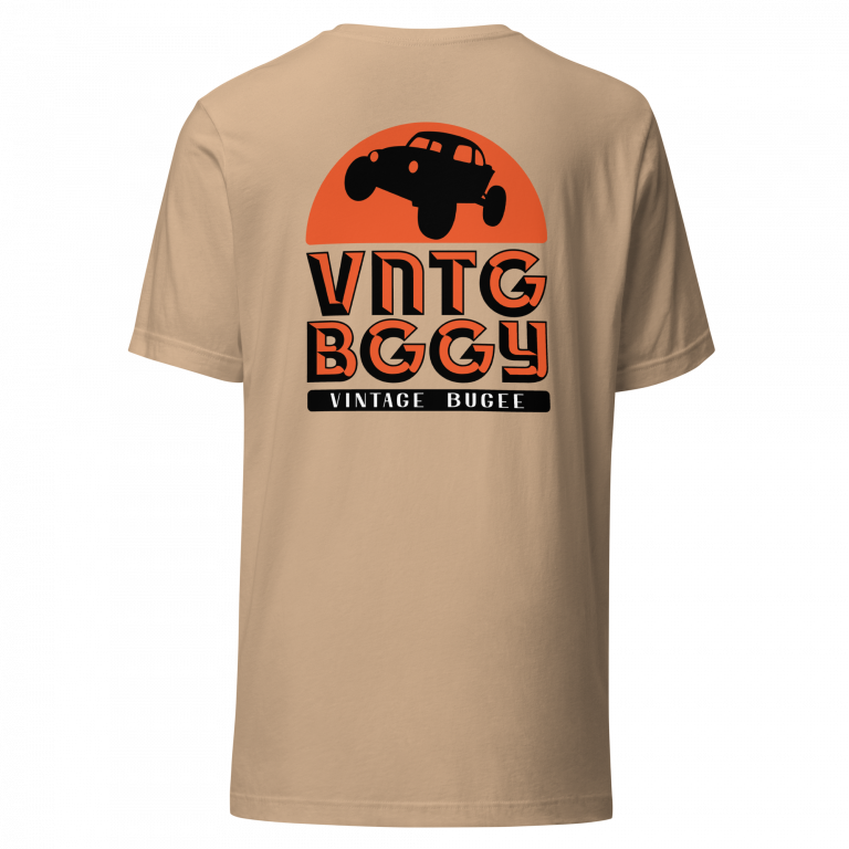 Steppin Tee | Orange and Black Large Logo Front and Back | Vintage Bugee Grey Relaxed Comfy Tee - Image 4