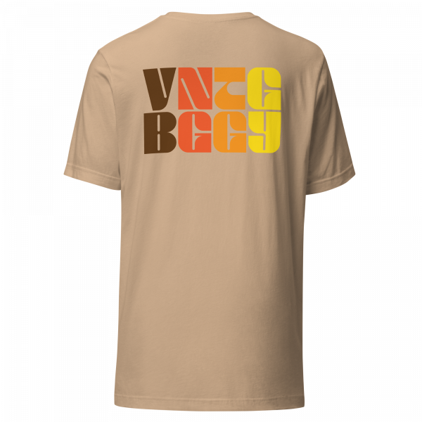 Steppin Collection Tee | Orange Retro Front and Large Bugee Back | Vintage Bugee Grey Relaxed Comfy Tee - Image 4