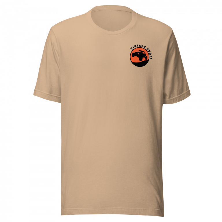 Steppin Tee | Orange and Black Large Logo Front and Back | Vintage Bugee Grey Relaxed Comfy Tee - Image 3