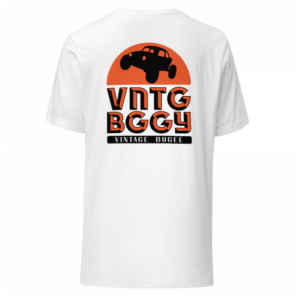 Steppin Tee | Orange and Black Large Logo Front and Back | Vintage Bugee Grey Relaxed Comfy Tee - Image 8