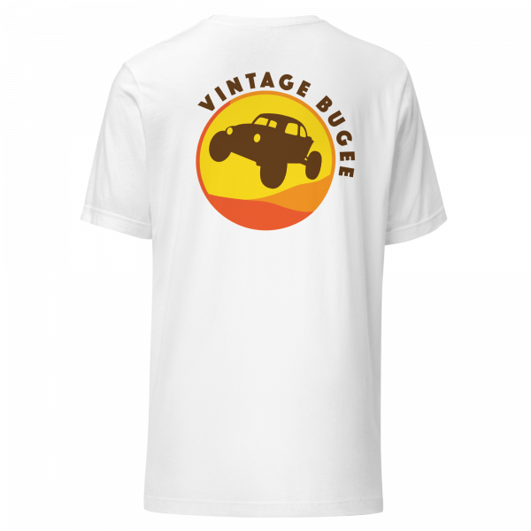 Steppin Tee | Orange and Black Retro Bugee Logo Front and Back | Vintage Bugee Grey Relaxed Comfy Tee - Image 8