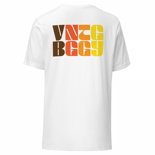 Steppin Collection Tee | Orange Retro Front and Large Bugee Back | Vintage Bugee Grey Relaxed Comfy Tee - Image 8