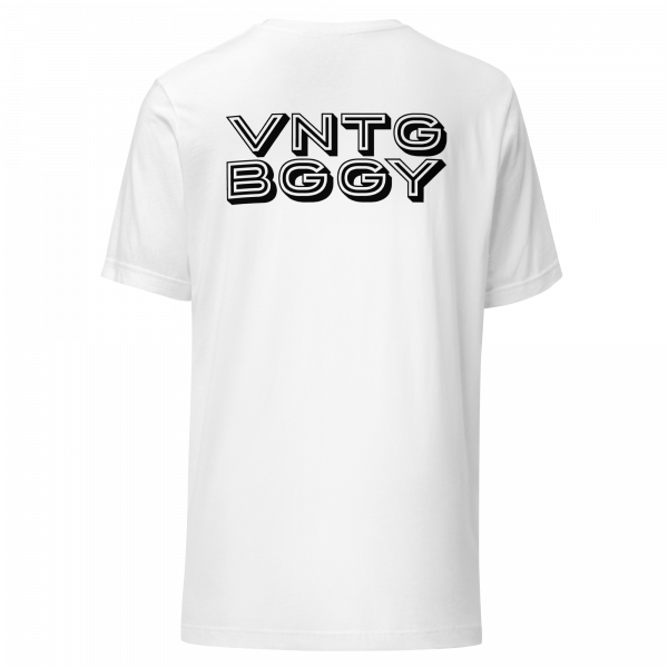 Steppin Collection Tee | Black Bugee Front and Large Logo Back | Vintage Bugee Grey Relaxed Comfy Tee - Image 6