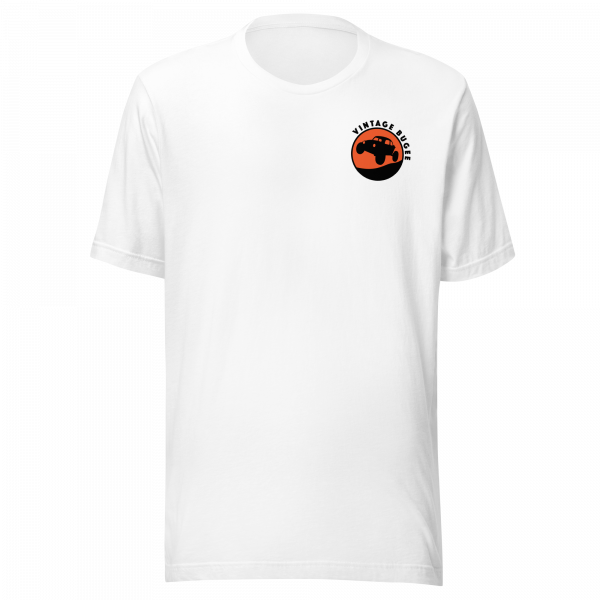 Steppin Tee | Orange and Black Large Logo Front and Back | Vintage Bugee Grey Relaxed Comfy Tee - Image 7