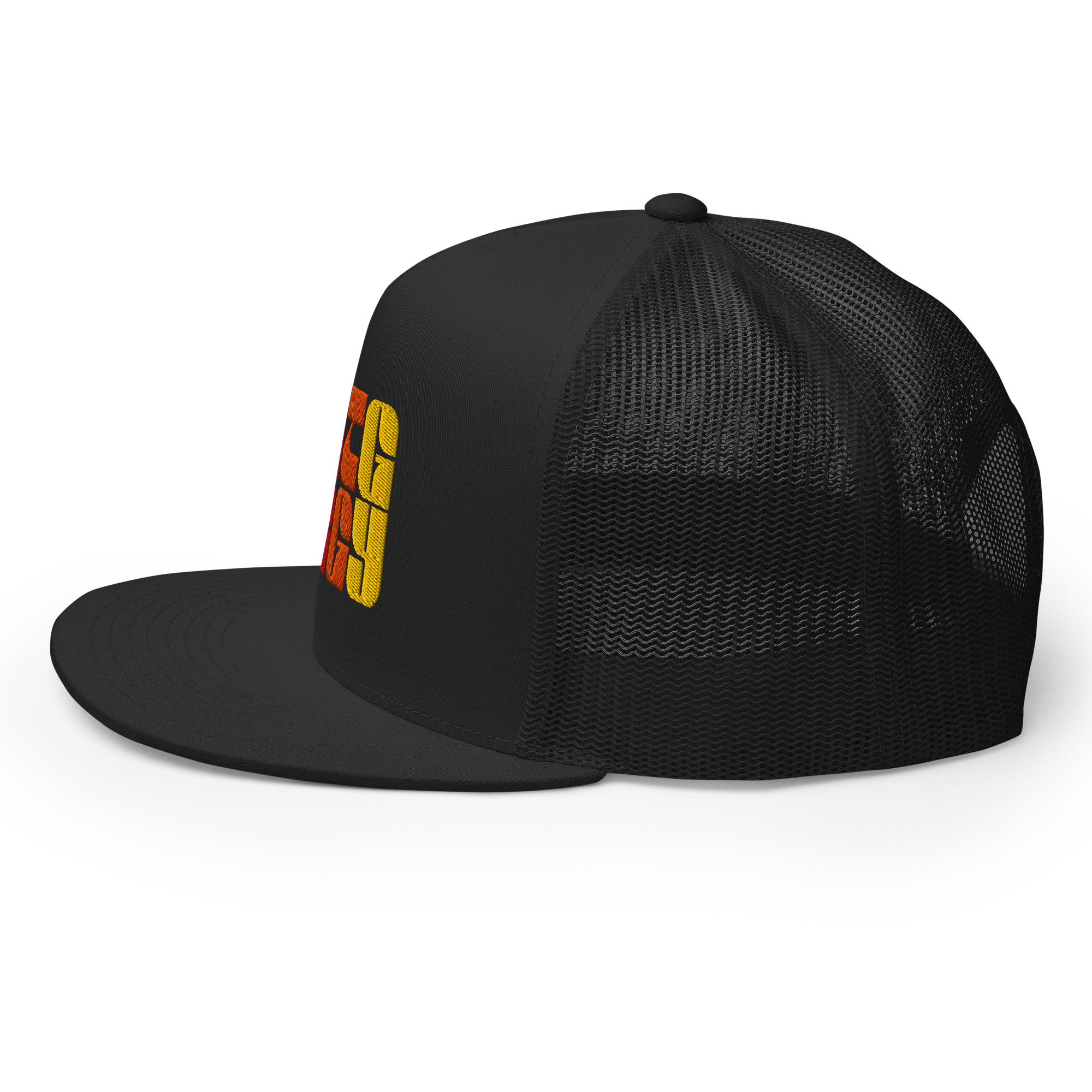 Steppin Red/Orange/Gold Black Trucker Hat - Image 5