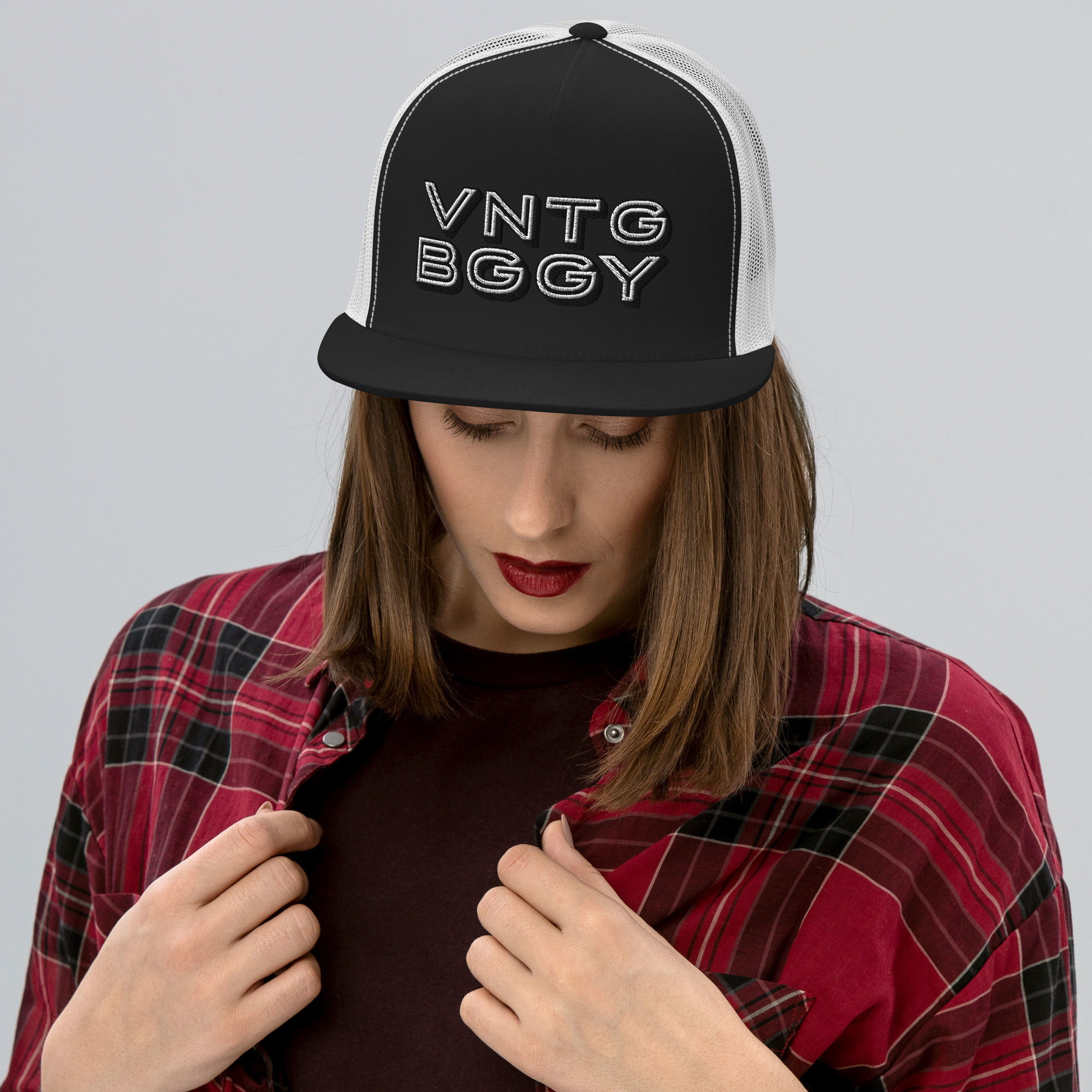 Steppin White Trucker Cap - Image 2