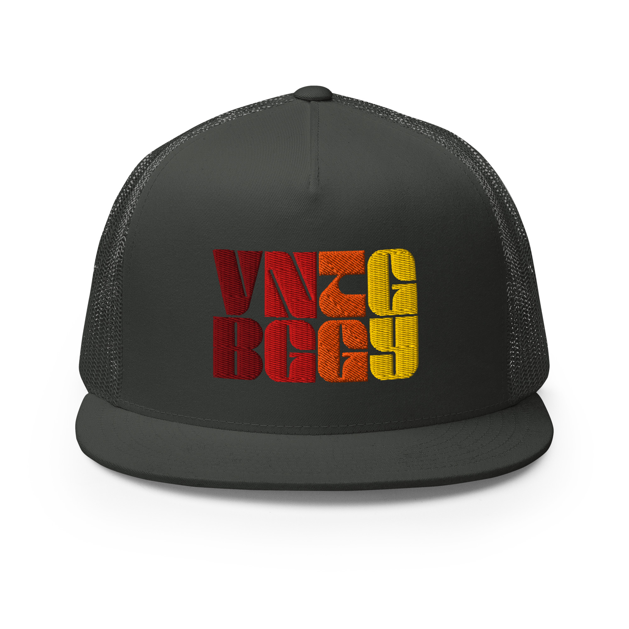 Steppin Red/Orange/Gold Black Trucker Hat - Image 9