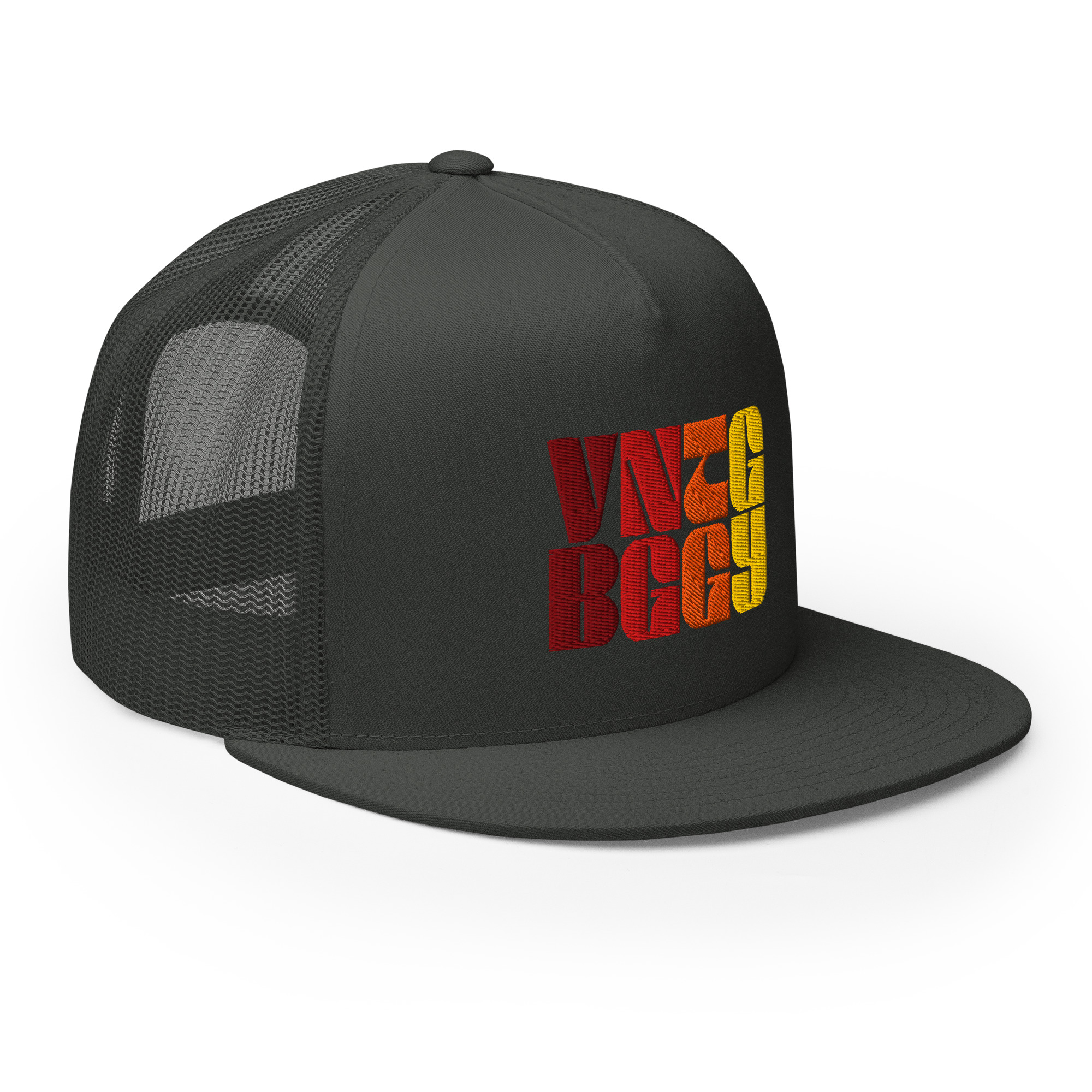 Steppin Red/Orange/Gold Black Trucker Hat - Image 14